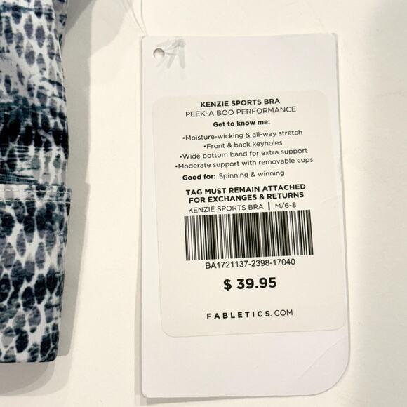 Fabletics Kenzie Sports Bra Womens Medium Snake Print Peek-A-Boo Performance NWT - Picture 9 of 10